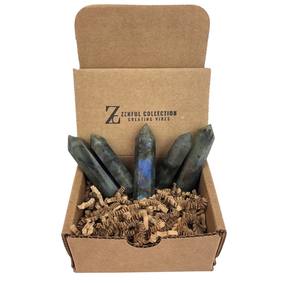 Labradorite Stone Healing Crystal Pyramid Tower Wand Point Obelisk Rock - Picture 5 of 7